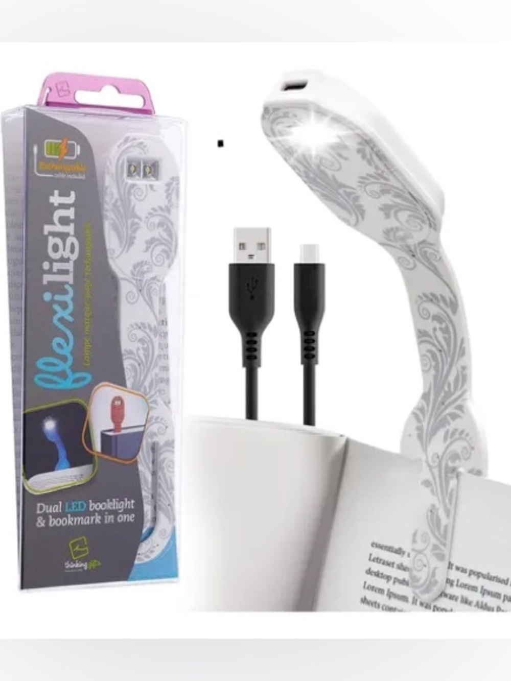 Flexilight Rechargeable Book Light - White